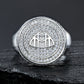 Extreme close-up of the signet top showing the precision of the Maybach logo.