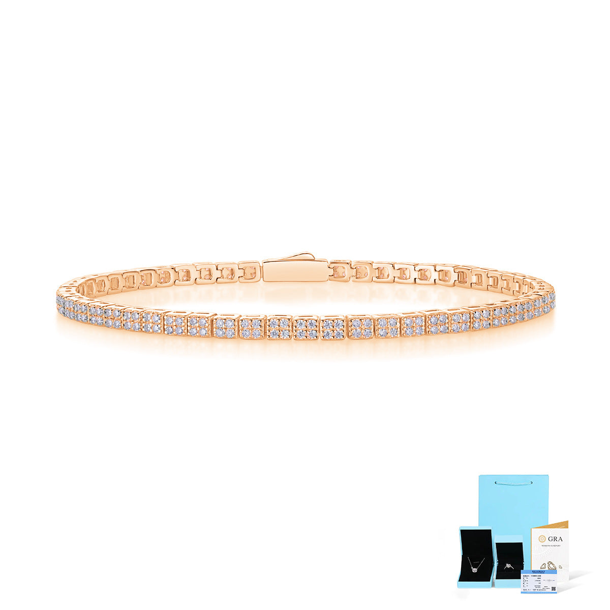 Sterling Silver Moissanite Tennis Bracelet – Rhodium Finish