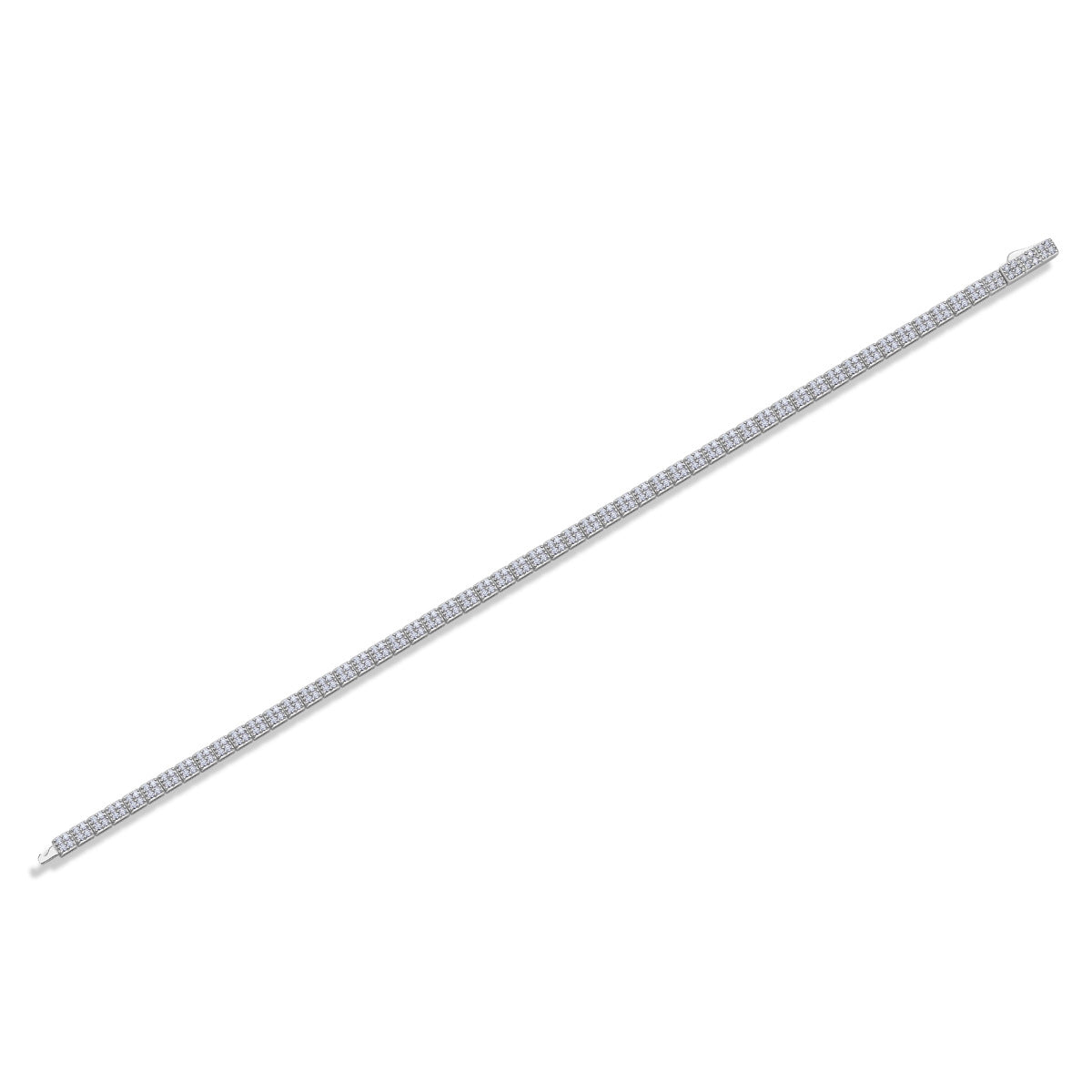 Sterling Silver Moissanite Tennis Bracelet – Rhodium Finish