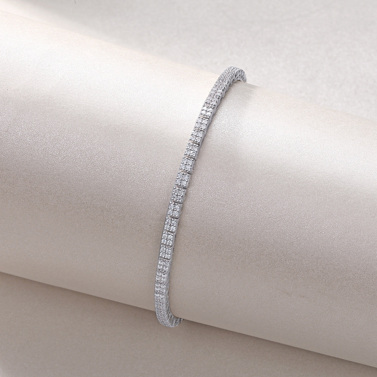 Sterling Silver Moissanite Tennis Bracelet – Rhodium Finish