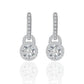 Yellow gold 20mm pavé drop earrings on neutral background. Alt: “20mm Pavé Drop Moissanite Earrings – 18K Yellow Gold.”