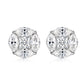 Yellow gold 1ct moissanite cluster studs on neutral background. Alt: “1ct Moissanite Cluster Studs – 18K Yellow Gold.”