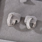  Yellow gold 3mm pavé moissanite hoops on neutral background. Alt: “925 Silver Pavé Moissanite Hoops – 3mm – 18K Yellow Gold.”