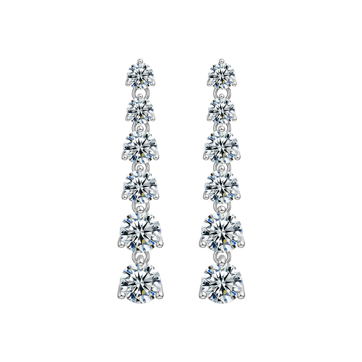 Yellow gold 30mm long pavé hoops on neutral background. Alt: “30mm Long Pavé Moissanite Hoops – 18K Yellow Gold.”