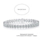 Sterling silver square Moissanite tennis bracelet by ZERRA featuring sparkling gemstone accents on a sleek bracelet band.