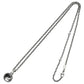 Silver chain necklace with a small pendant on a white background