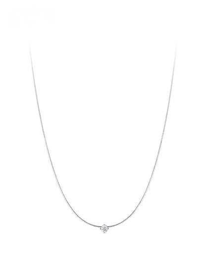 Necklace with a small diamond pendant on a white background