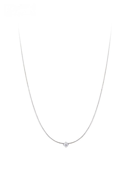 Necklace with a small diamond pendant on a white background