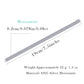 Silver jewelry piece with measurements and material details on a white background