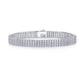 Yellow gold three-row moissanite bracelet on neutral background. Alt: “Three-Row Moissanite Tennis Bracelet – 18K Yellow Gold.”