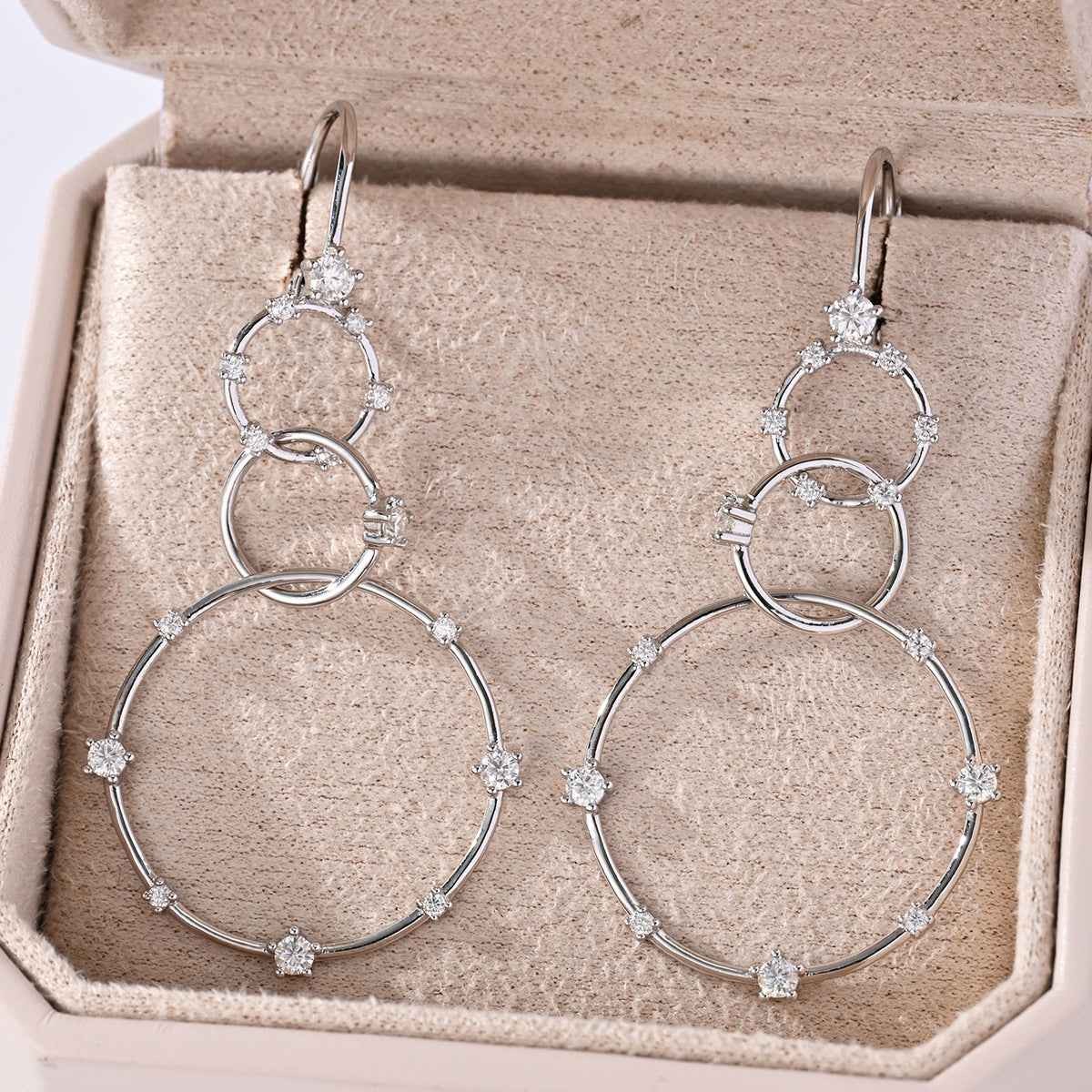 Yellow gold 20mm star drop earrings on neutral background. Alt: “20mm Star Moissanite Drop Earrings – 18K Yellow Gold.”

