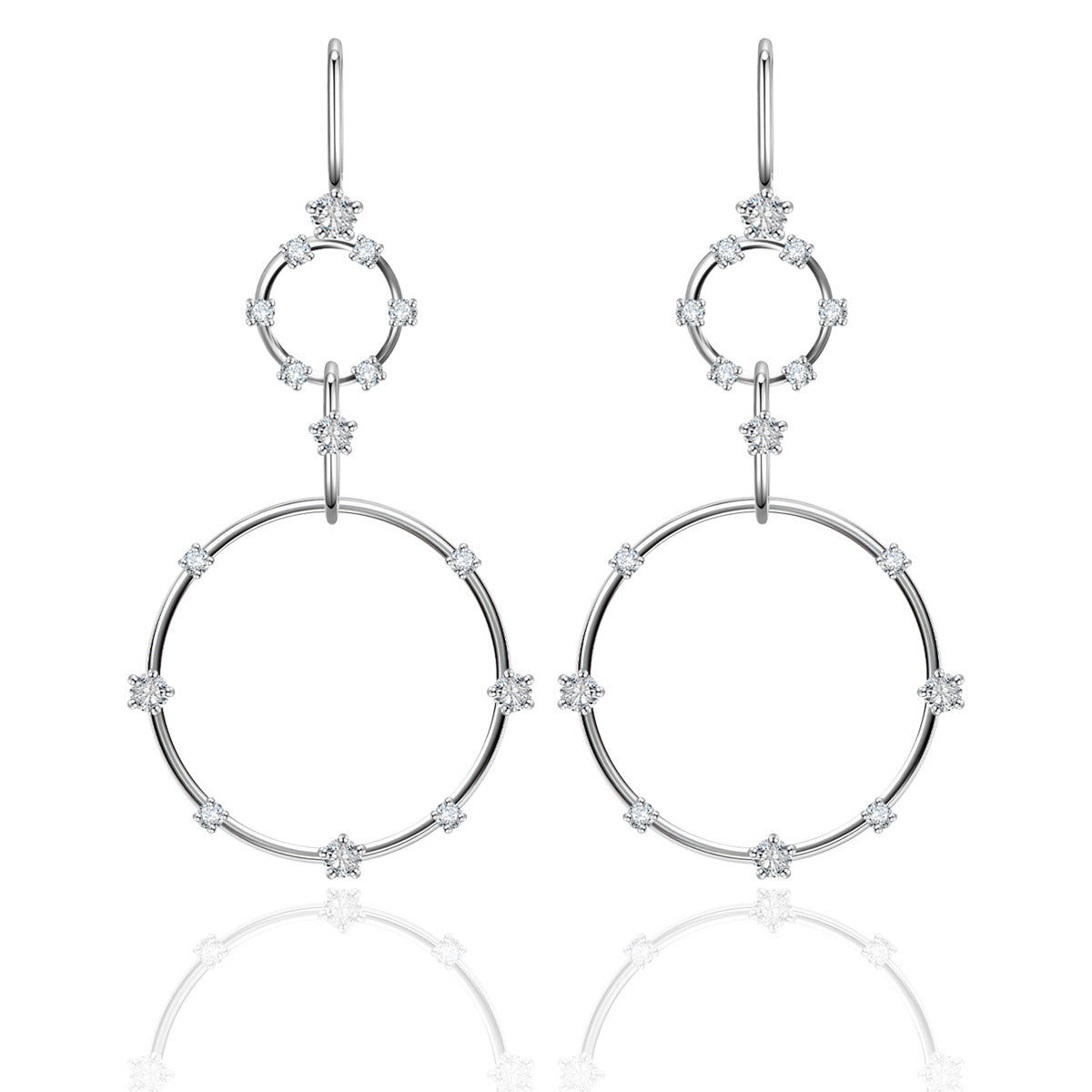 Yellow gold 20mm star drop earrings on neutral background. Alt: “20mm Star Moissanite Drop Earrings – 18K Yellow Gold.”

