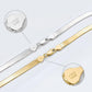 High-definition shot of the necklace laid flat and fully extended on pure white.
