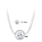 High-definition shot of the necklace laid flat and fully extended on pure white.