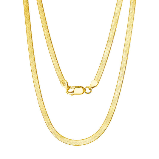 High-definition shot of the necklace laid flat and fully extended on pure white.