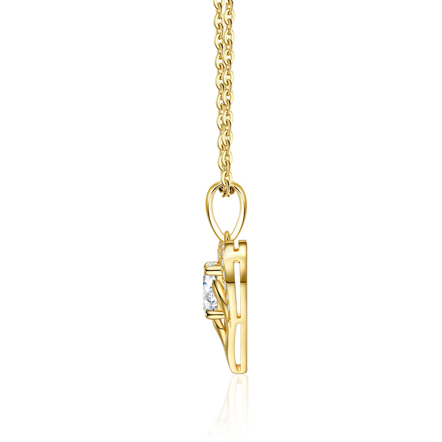 Classic Open Heart Moissanite Necklace