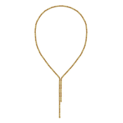 High-definition shot of the necklace laid flat or coiled on pure white.