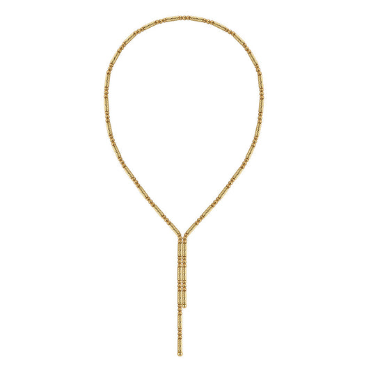 High-definition shot of the necklace laid flat or coiled on pure white.
