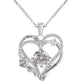Silver heart-shaped pendant with 'I love you' engraving on a white background