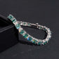 Include a second image showing the bracelet from a slight angle to reveal the step-cut faceting and hall-of-mirrors effect.