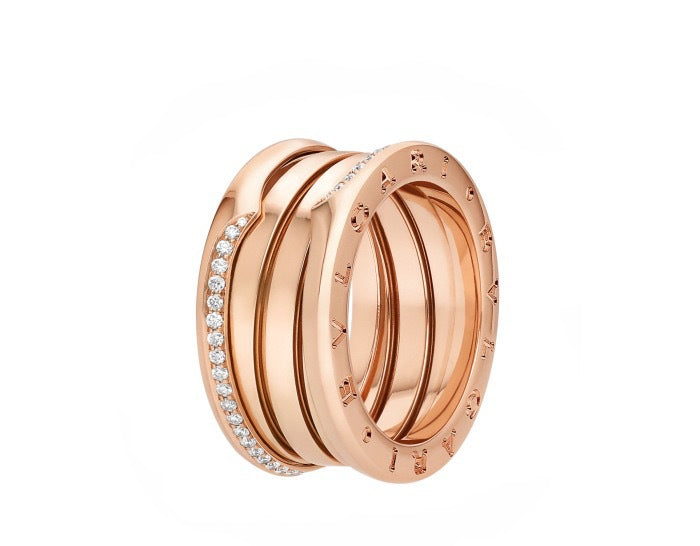 BVLGARI B.zero1 Three-Band Ring with Diamonds 
