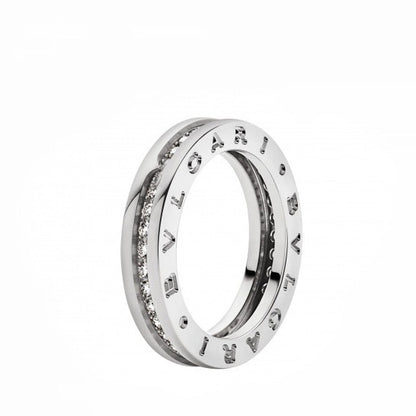  BVLGARI B.zero1 ring  with pavé diamonds on the spiral