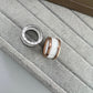 BVLGARI B.zero1 three-band ring with white ceramic spiral