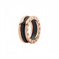 BVLGARI B.zero1 two-band ring with black ceramic spiral