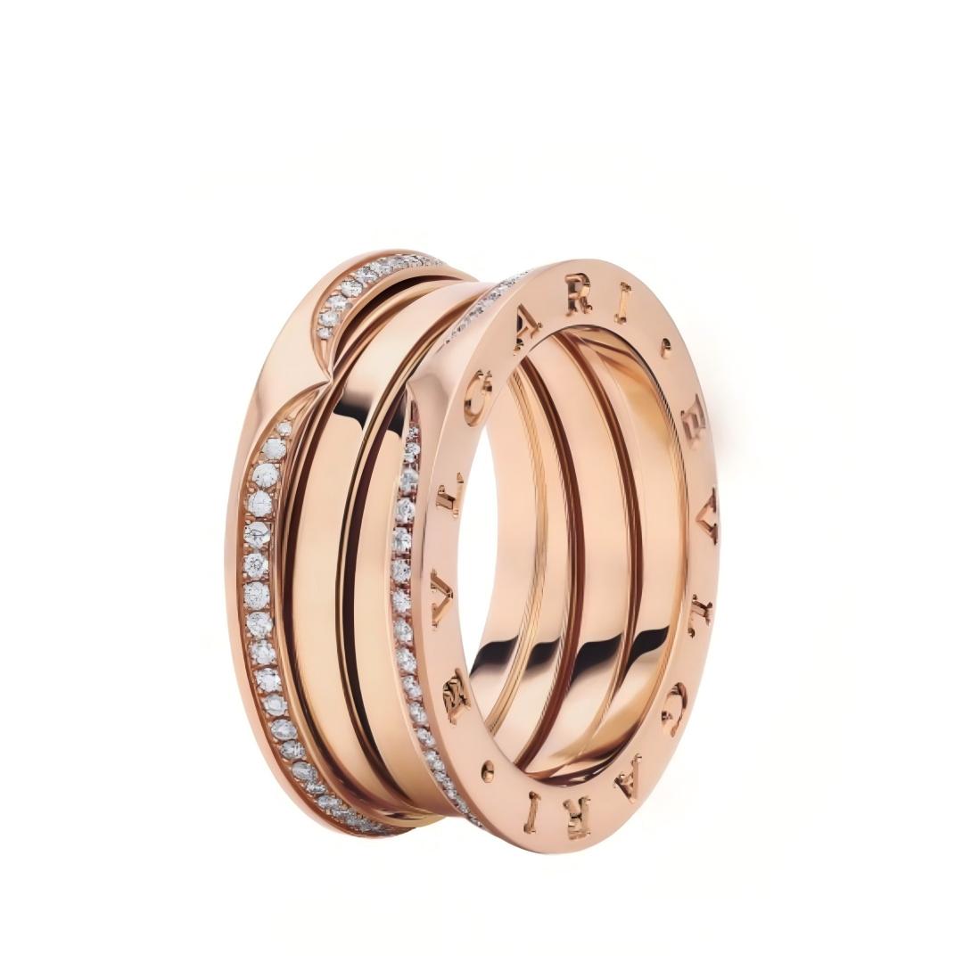 BVLGARI B.zero 1 ring full pavé diamonds along its edges