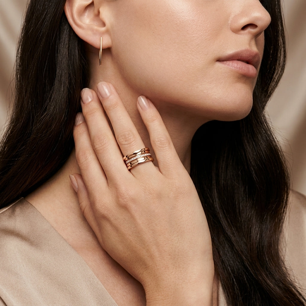 BVLGARI B.zero 1 ring full pavé diamonds along its edges