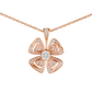 BVLGARI Fiorever Necklace Fiorever 18 k rose gold necklacewith a diamond pendant on a white background