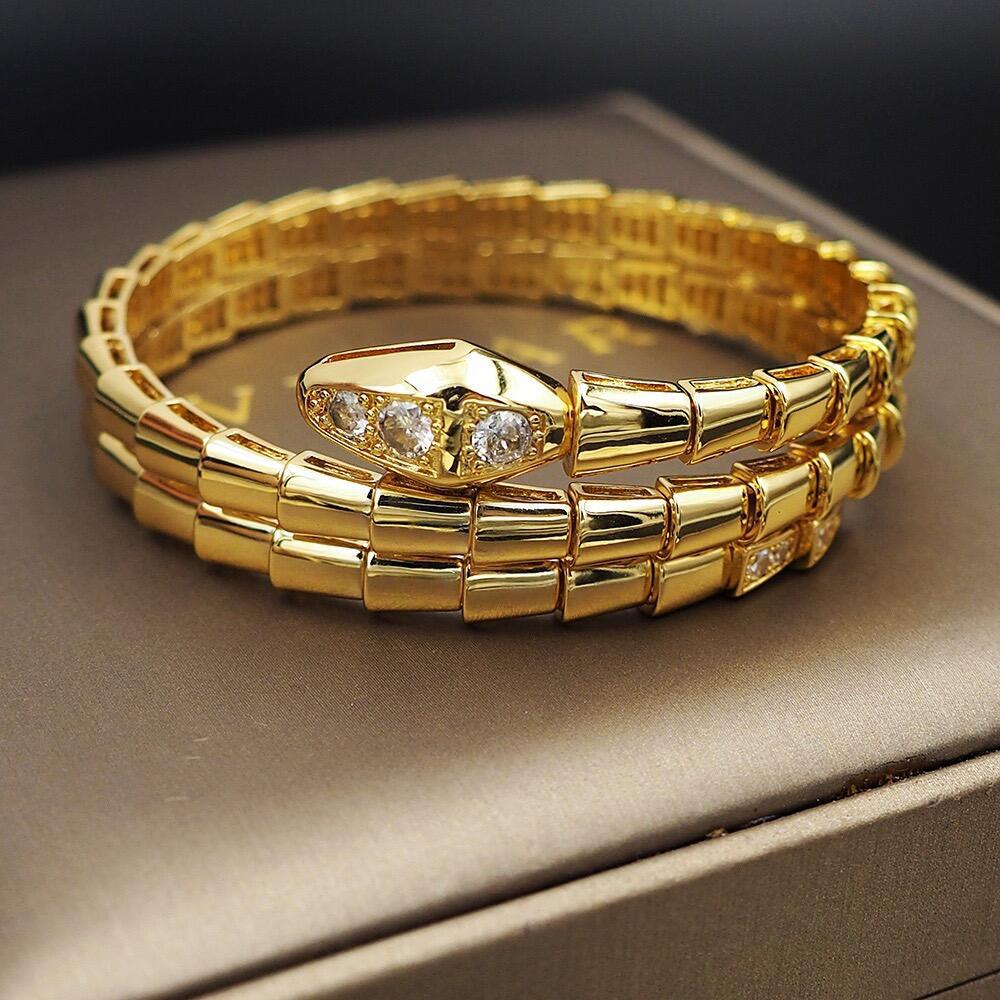 BVLGARI Serpenti Viper Double bracelet  half diamond