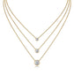 Clean white background — the bezel set moissanite pendant layered with 2-3 mixed chains on a bust form. The solitaire catches light, showcasing the round brilliant cut’s fire while the sleek metal rim creates a clean, modern frame. Chains vary in texture for balanced visual interest.