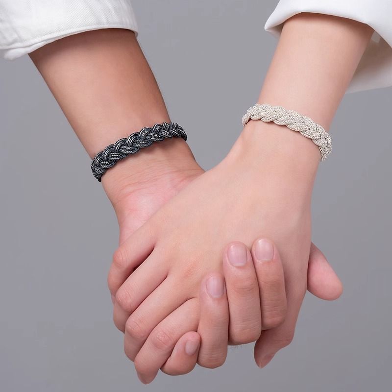 Close-up of Turkish braided silver craftsmanship”