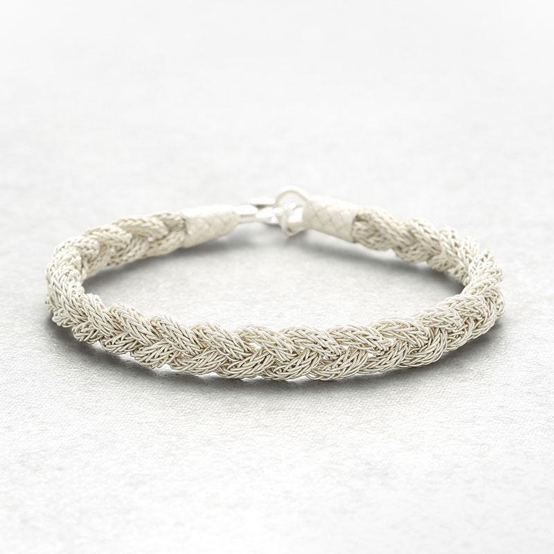 “Turkish braided sterling silver bracelet flat lay”