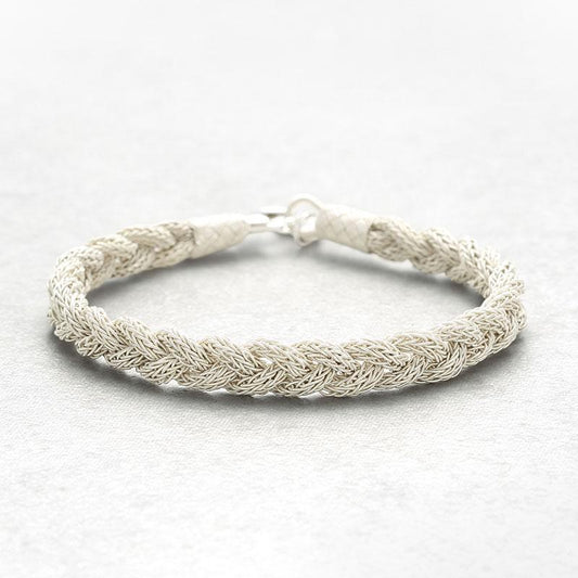 “Turkish braided sterling silver bracelet flat lay”