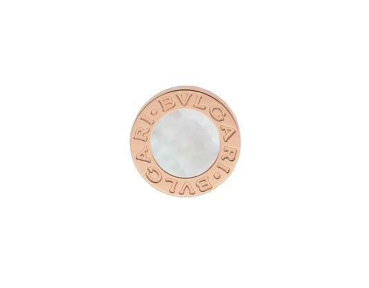 Rose gold Bulgari earring on a white background