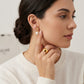 CELINE Gold Heart and Pearl Pendant Earrings