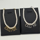 CELINE Triomphe Pearl and Letter Bracelet