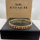 COACHR Signature Enamel Pink Hinged Bangle Bracelet