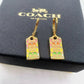 COACH Logo C Quilted Drop Earrings
