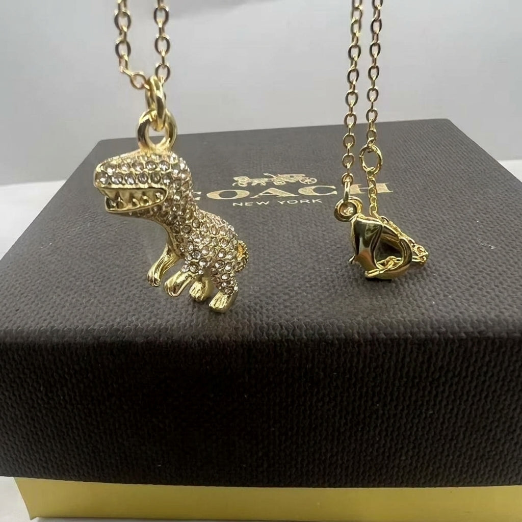 COACH Rexy Pave Pendant Necklace