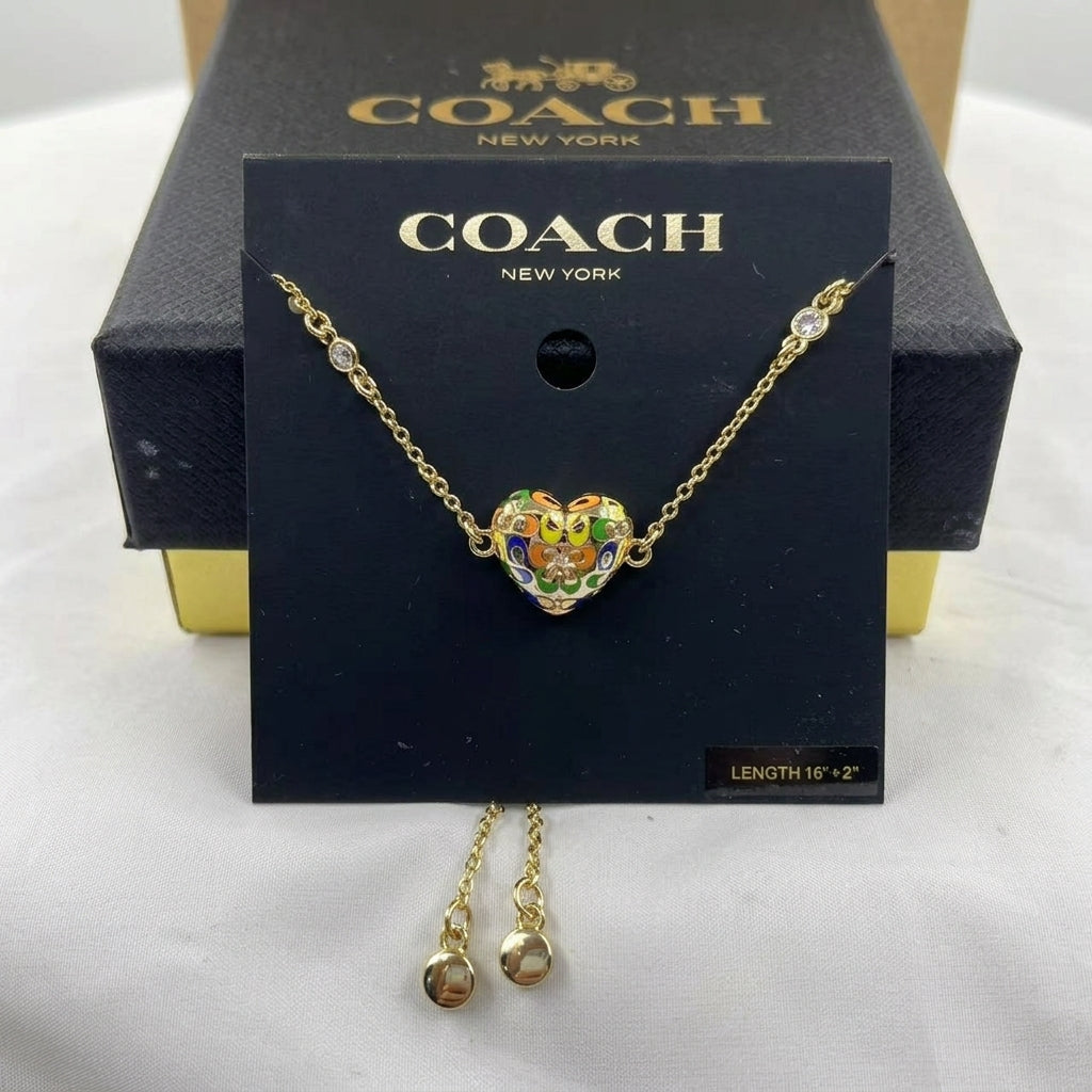 COACH Signature Pave Quilted Heart Slider Bracelet