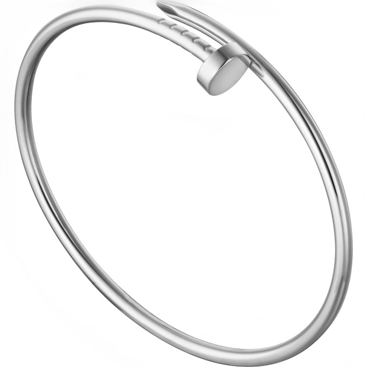 Silver towel ring on a white background