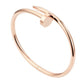 Rose gold bracelet on a white background