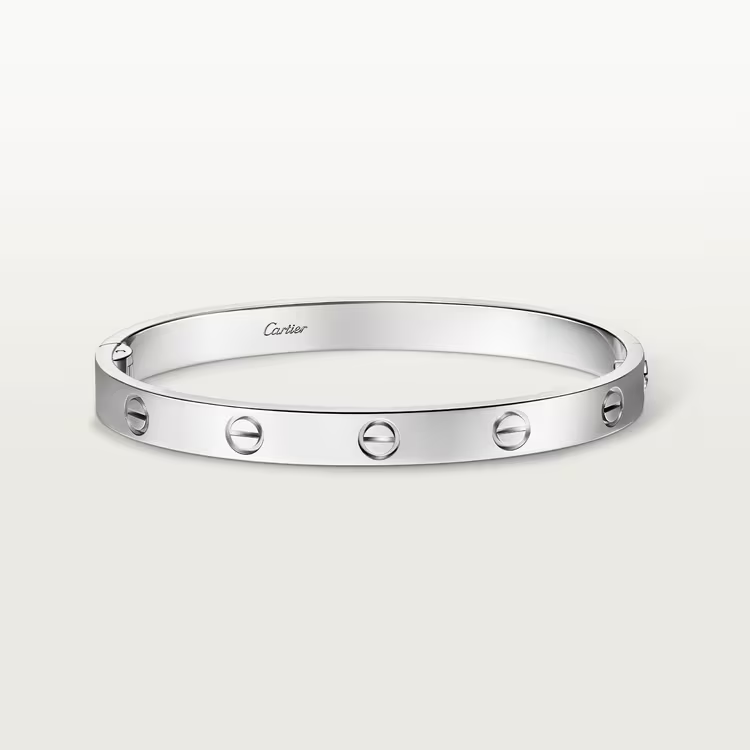 Silver bracelet with diamonds on a white background