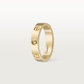 Gold ring with a diamond on a light gray background