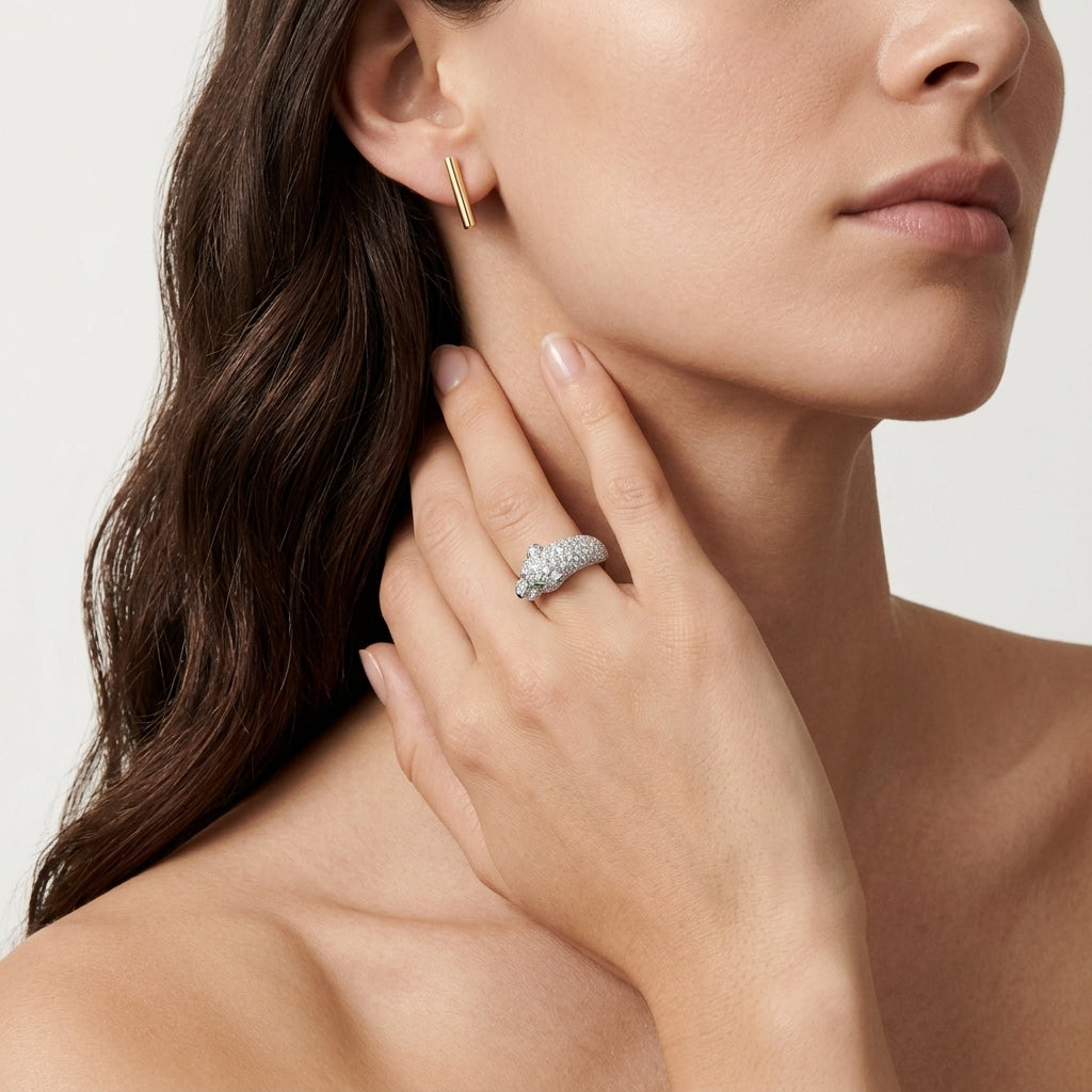 Cartier Panthère de  ring Narrow model、half-paved