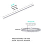 Measurement chart of a silver bracelet with moissanite stones on a white background