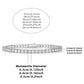 Classic Moissanite Tennis Bracelet – 18K Yellow GoldBracelet with moissanite stones and size measurement chart on a white background
